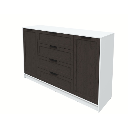 Тумба Тренд КТ-Т160 (Белый ЛДСП/ Дуб английский ЛМДФ) Ш1600 В1020 Г451